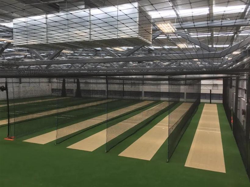 Turf cricket lane with long run-up